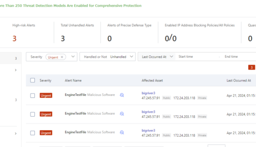 Alibaba Cloud Security Center #37 Malicious Software を検知